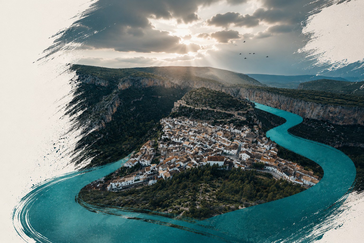 Chulilla, envoltada pel riu Túria